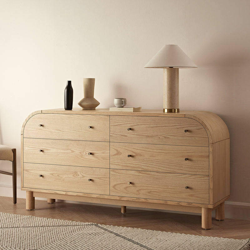 Maude Chest of 6 Drawers, Natural Ash