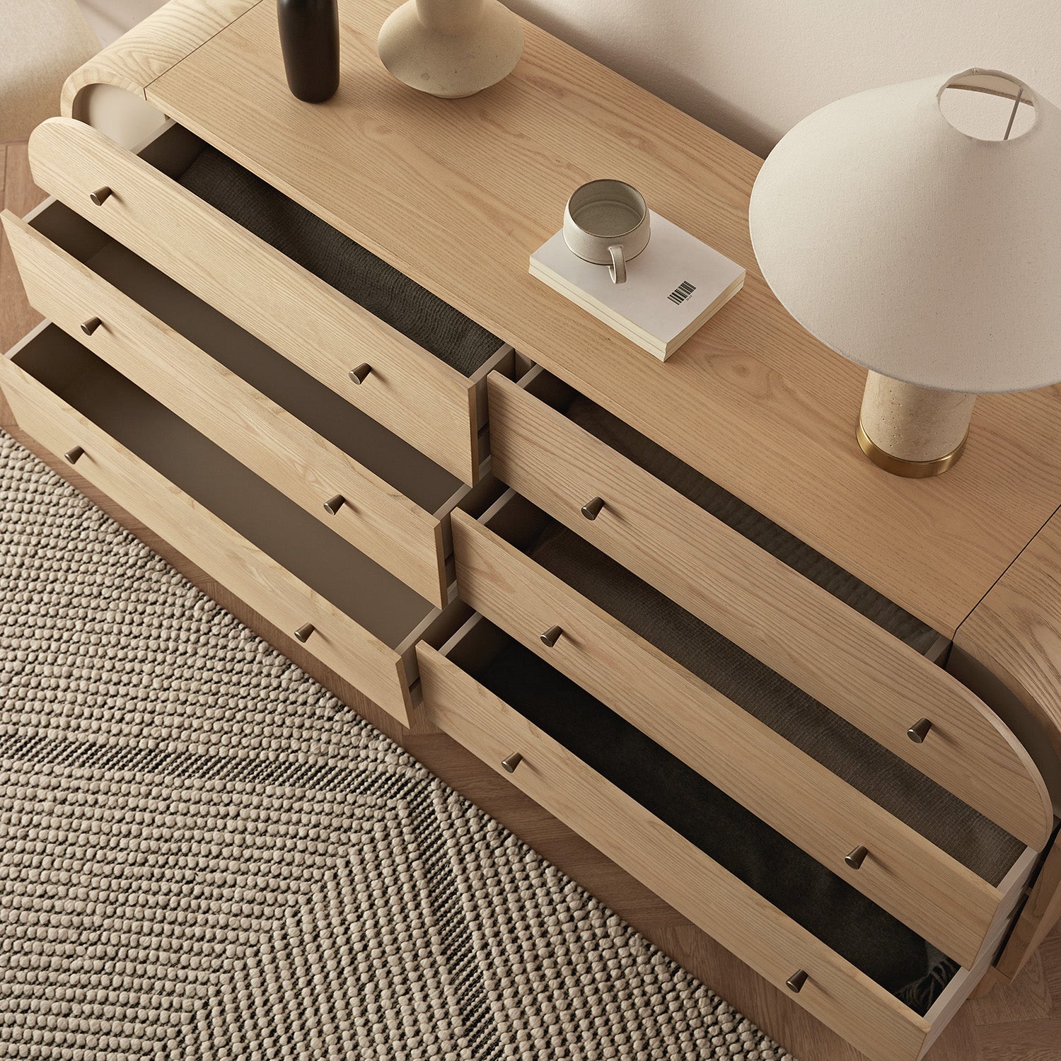 Maude Chest of 6 Drawers, Natural Ash