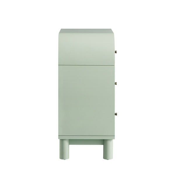 Maude Chest of 3 Drawers, Muted Pistachio Ash with Raffia