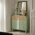 Maude Chest of 3 Drawers, Muted Pistachio Ash with Raffia - daals