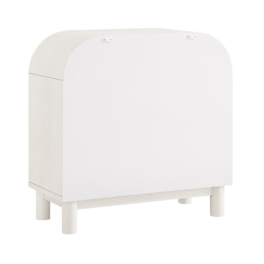Maude Chest of 3 Drawers, Washed White Ash with Raffia