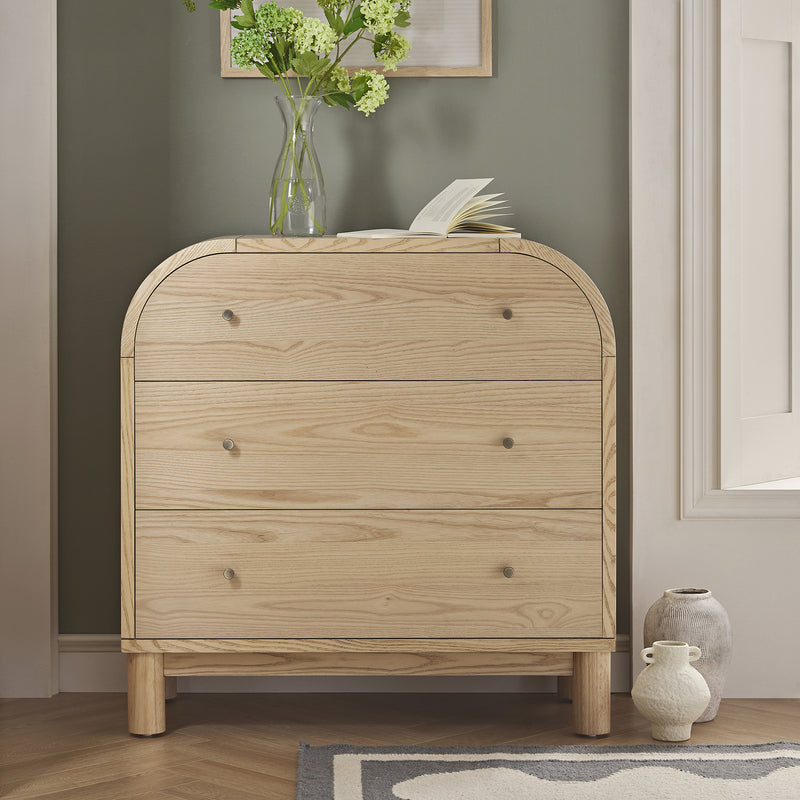 Maude Chest of 3 Drawers, Natural Ash