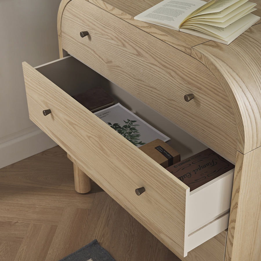 Maude Chest of 3 Drawers, Natural Ash