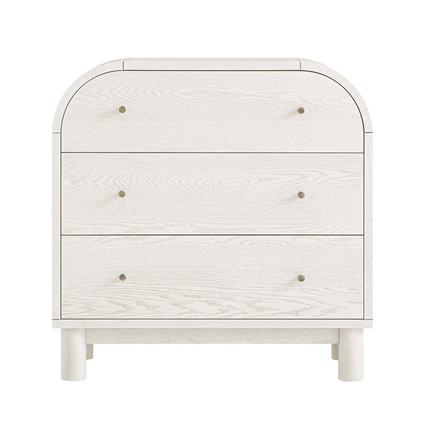 Maude Chest of 3 Drawers, Washed White Ash