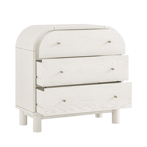 Maude Chest of 3 Drawers, Washed White Ash