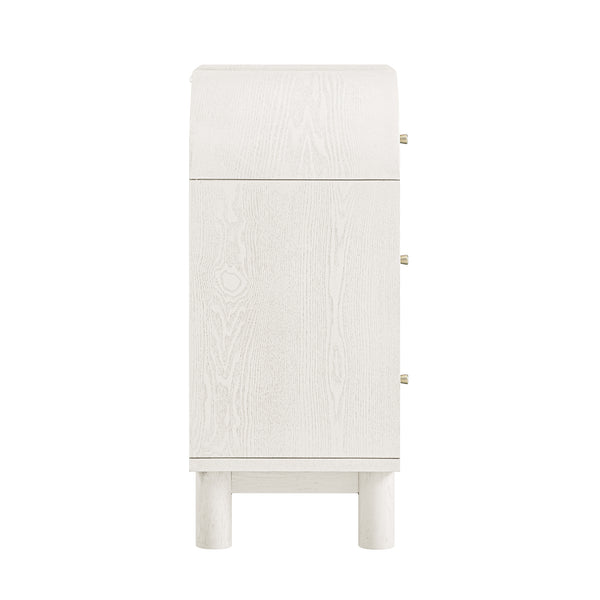 Maude Chest of 3 Drawers, Washed White Ash