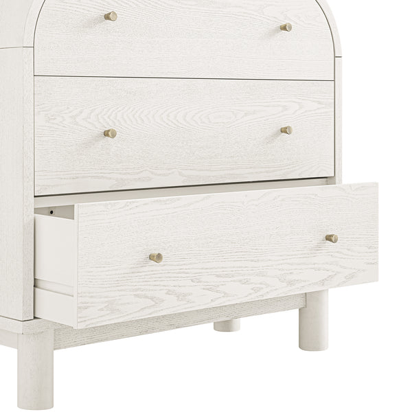 Maude Chest of 3 Drawers, Washed White Ash