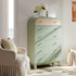 Maude Tall Chest, Muted Pistachio Ash with Raffia - daals