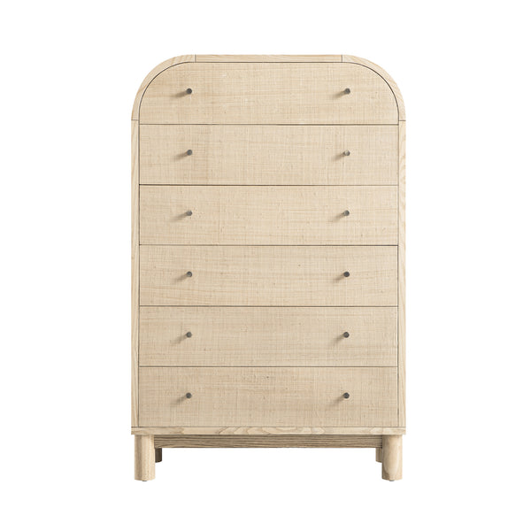Maude Tall Chest, Natural Ash with Raffia