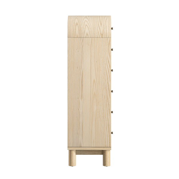 Maude Tall Chest, Natural Ash with Raffia