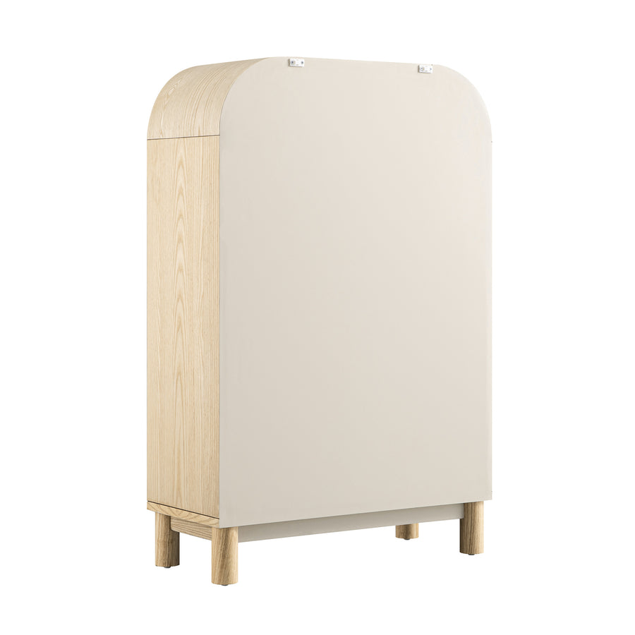 Maude Tall Chest, Natural Ash with Raffia