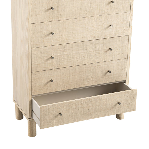 Maude Tall Chest, Natural Ash with Raffia