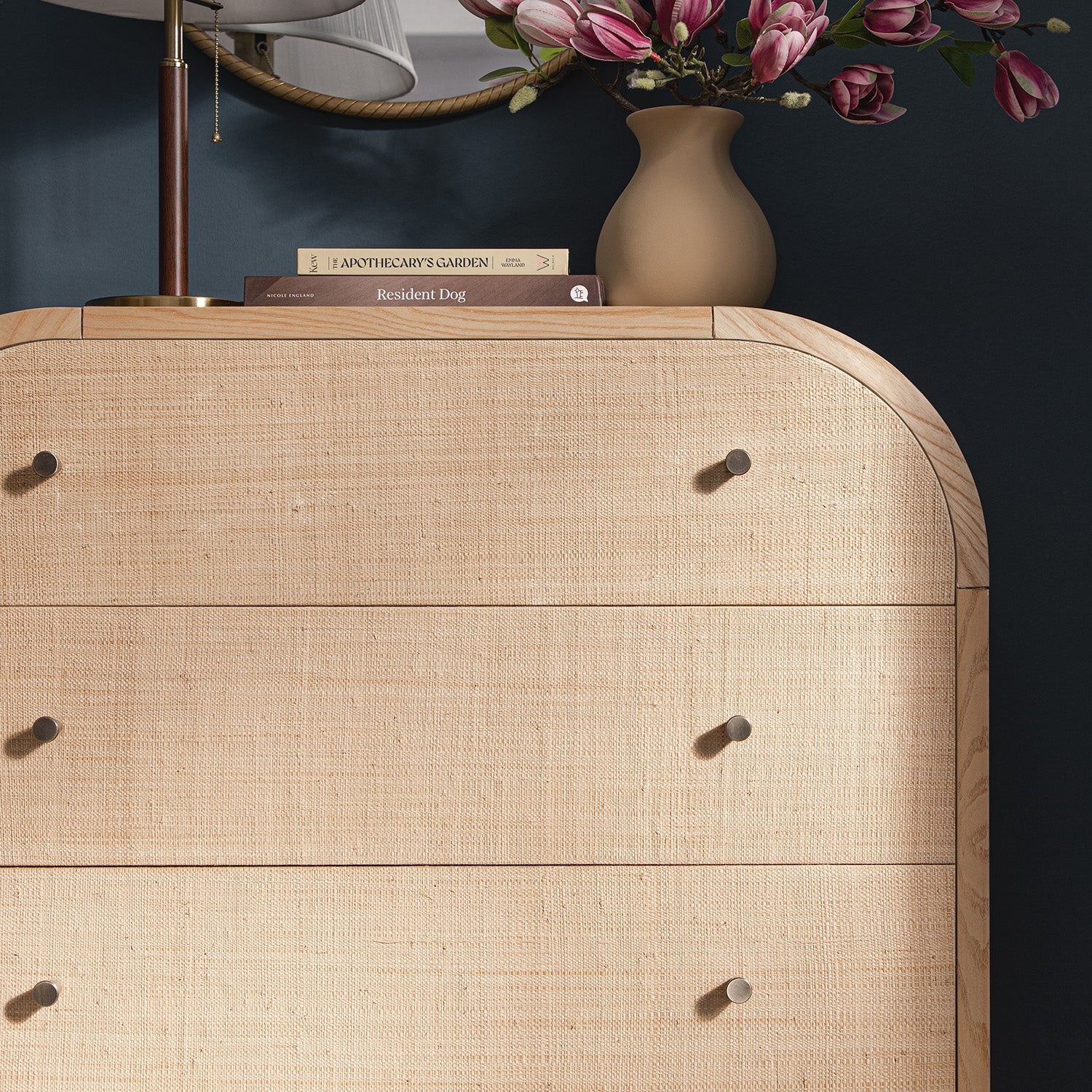 Maude Tall Chest, Natural Ash with Raffia