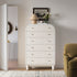 Maude Tall Chest, Washed White Ash with Raffia - daals