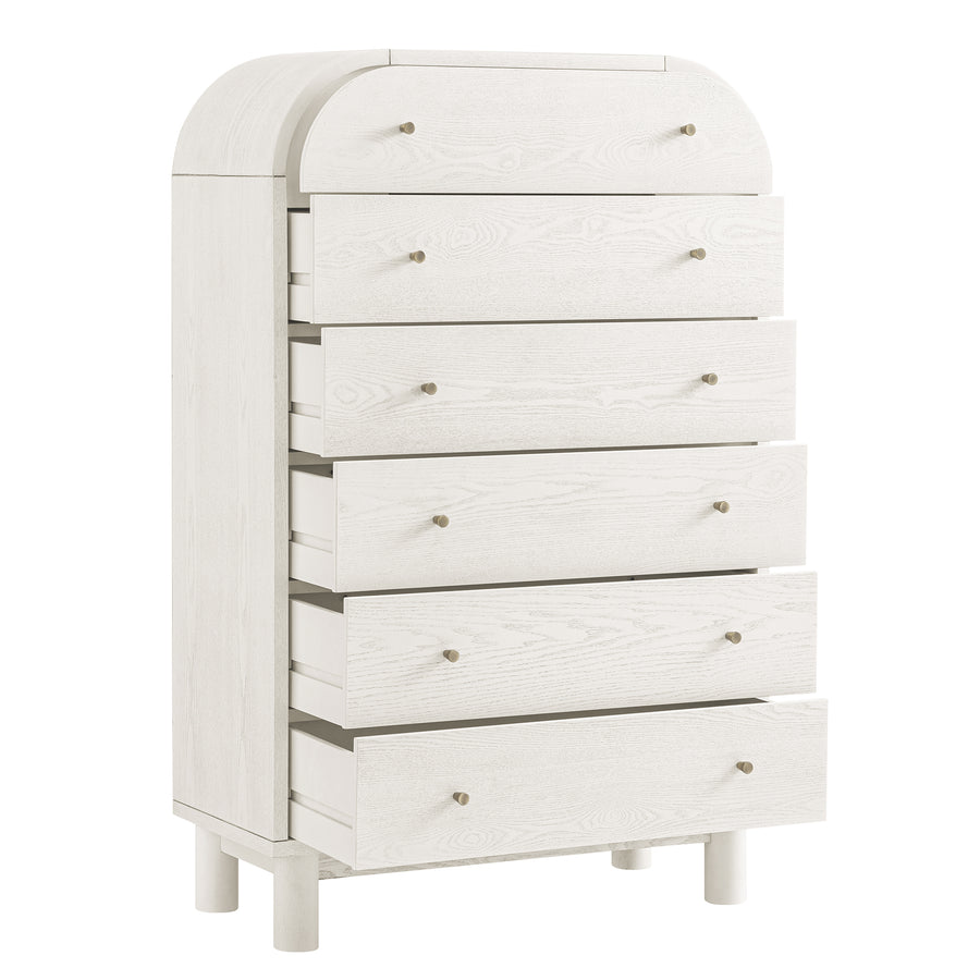 Maude Tall Chest, Washed White Ash
