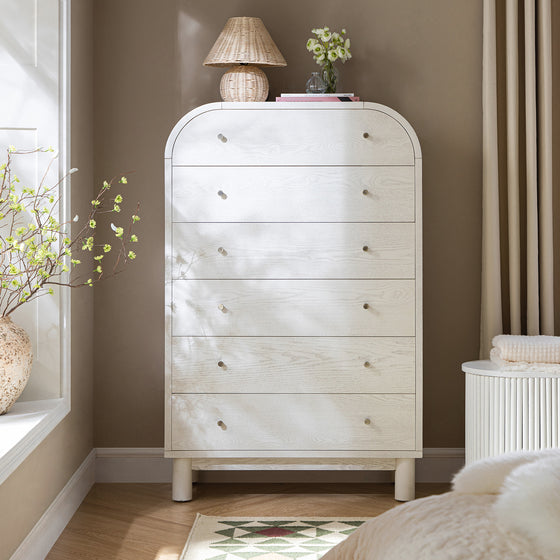 Maude Tall Chest, Washed White Ash