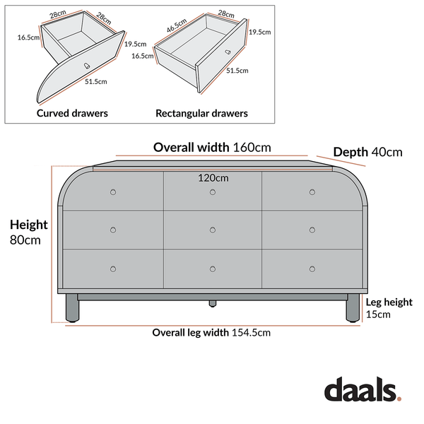 Maude 9 Drawer Chest, Washed White Ash with Raffia