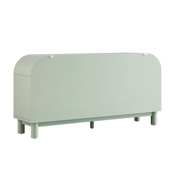 Maude 9 Drawer Chest, Muted Pistachio Ash with Raffia