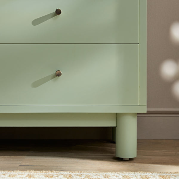 Maude 9 Drawer Chest, Muted Pistachio Ash with Raffia - daals