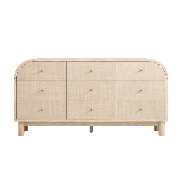 Maude 9 Drawer Chest, Natural Ash with Raffia - daals