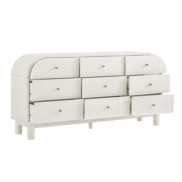 Maude 9 Drawer Chest, Washed White Ash