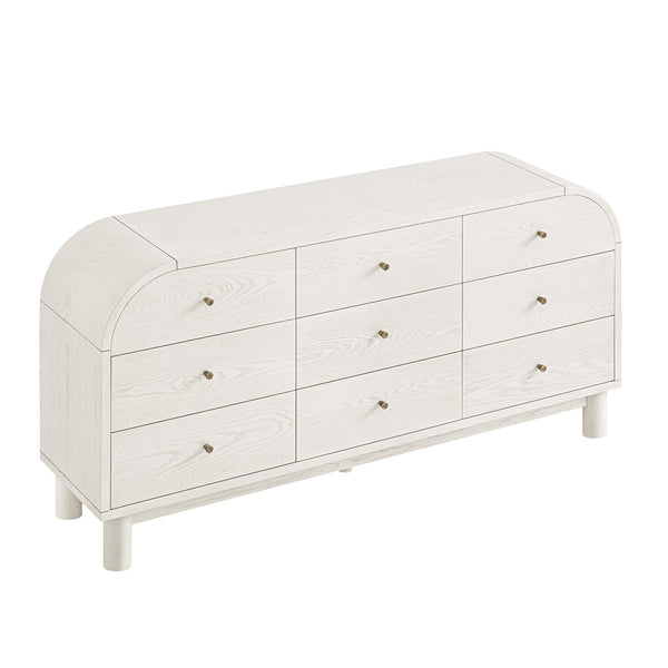 Maude 9 Drawer Chest, Washed White Ash