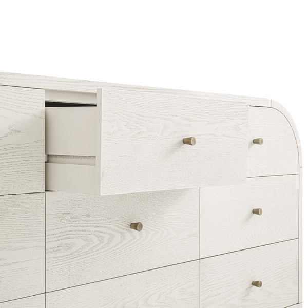 Maude 9 Drawer Chest, Washed White Ash