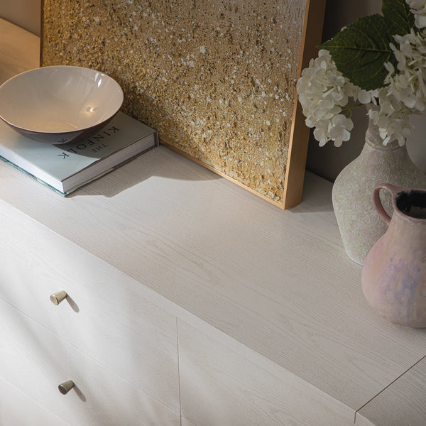 Maude 9 Drawer Chest, Washed White Ash