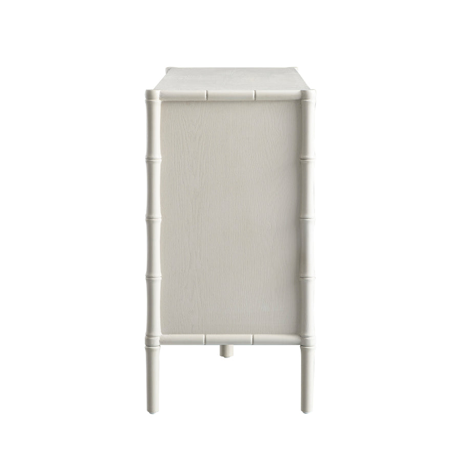 Elstowe Faux Bamboo 6-Drawer Chest, Shaded White