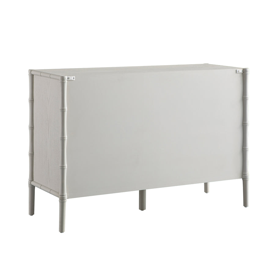 Elstowe Faux Bamboo 6-Drawer Chest, Shaded White
