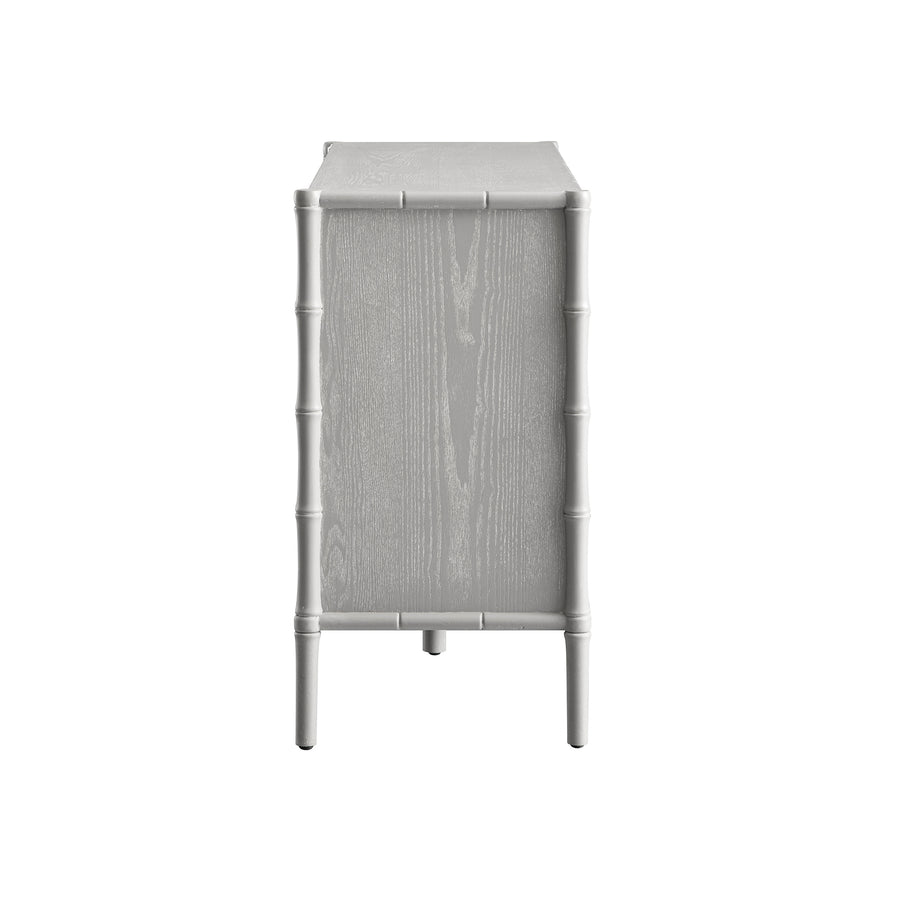 Elstowe Faux Bamboo 6-Drawer Chest, Warm Grey