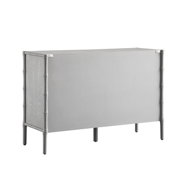 Elstowe Faux Bamboo 6-Drawer Chest, Warm Grey