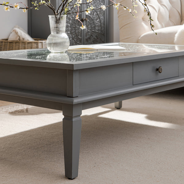 Chantilly Mid Grey Coffee Table with Drawers - daals