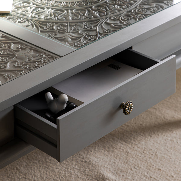 Chantilly Mid Grey Coffee Table with Drawers - daals