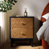 Bianca Chip Carved Bedside Table, Antique Bronze & Black - daals