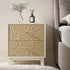 Bianca Chip Carved Bedside Table, Sand Beige & Ivory - daals
