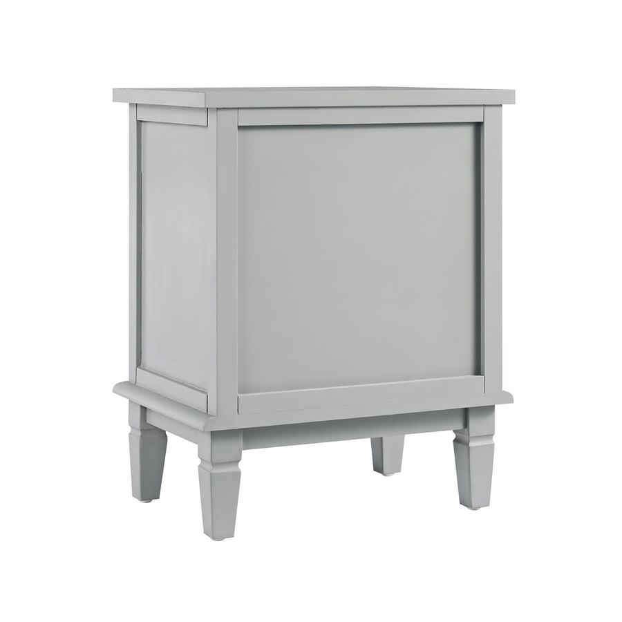 Chantilly Mid Grey Carved 2 Drawer Bedside Table