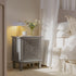 Chantilly Mid Grey Carved 2 Drawer Bedside Table - daals