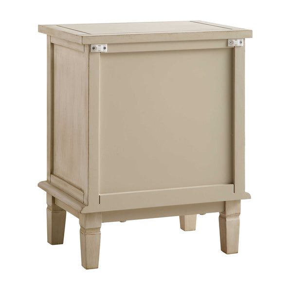 Chantilly Whitewashed Carved 2 Drawer Bedside Table