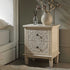 Chantilly Whitewashed Carved 2 Drawer Bedside Table