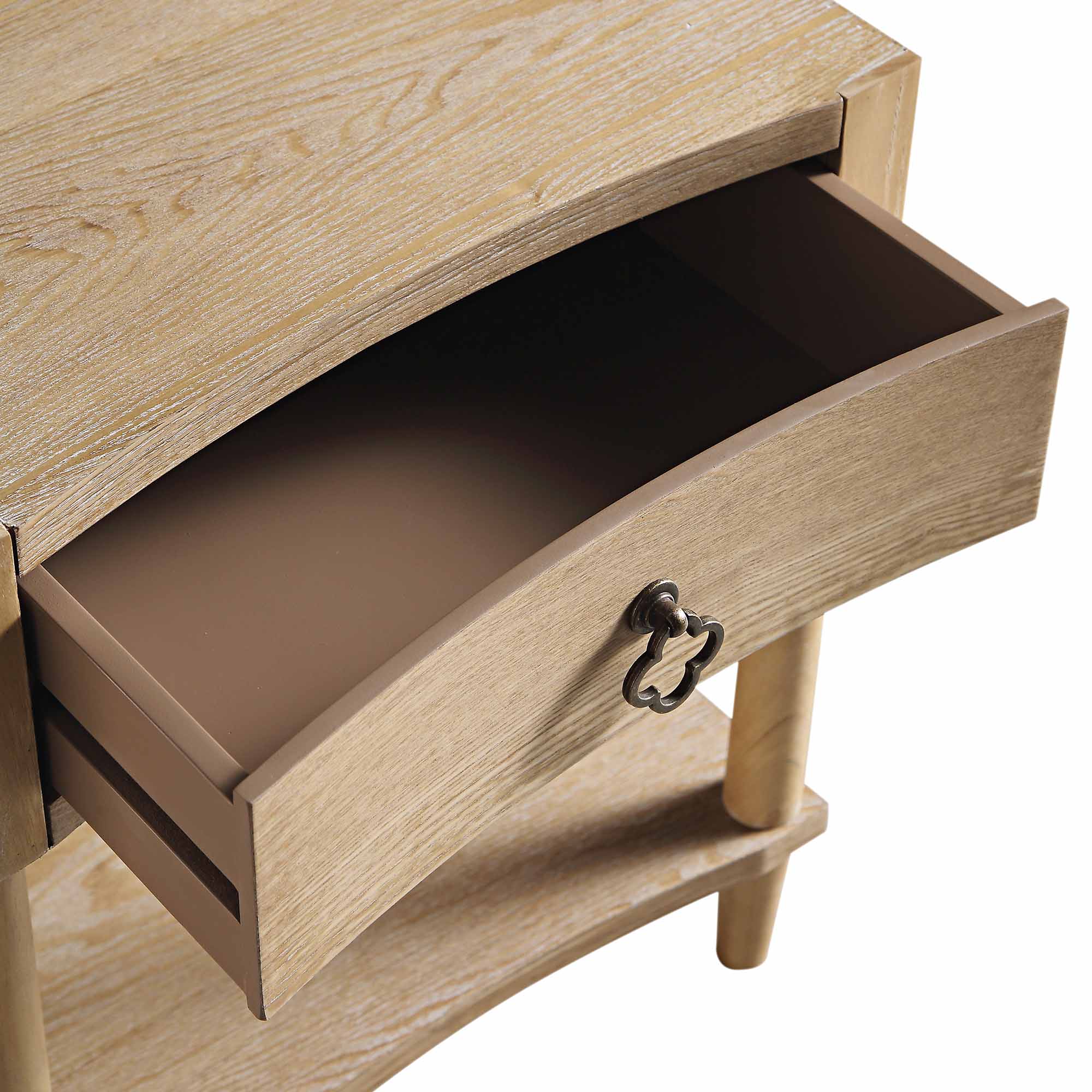 Trable Drawer Thalia Concave 1 Drawer Bedside Table, Natural | daals