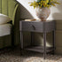 Thalia Concave 1 Drawer Bedside Table, Silver Oak - daals