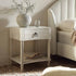 Thalia Concave 1 Drawer Bedside Table, Washed White - daals