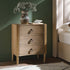 Thalia Concave 3 Drawer Bedside Table, Natural - daals