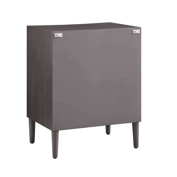 Thalia Concave 3 Drawer Bedside Table, Silver Oak