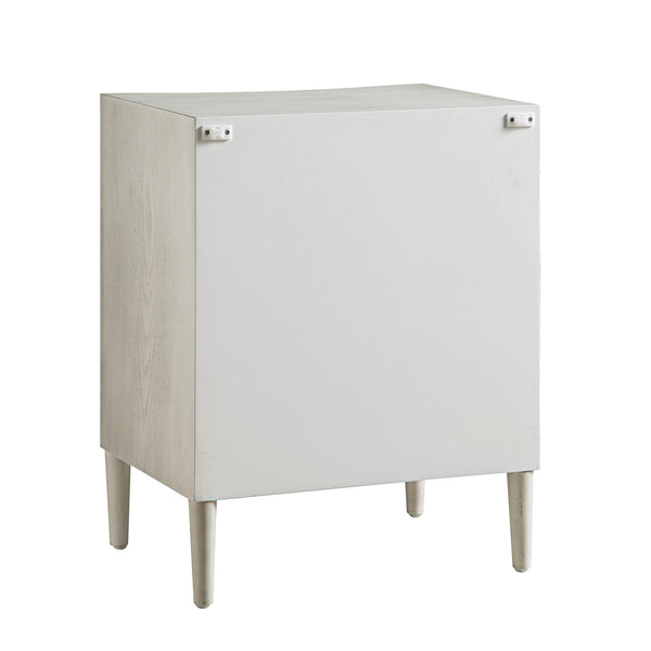 Thalia Concave 3 Drawer Bedside Table, Washed White