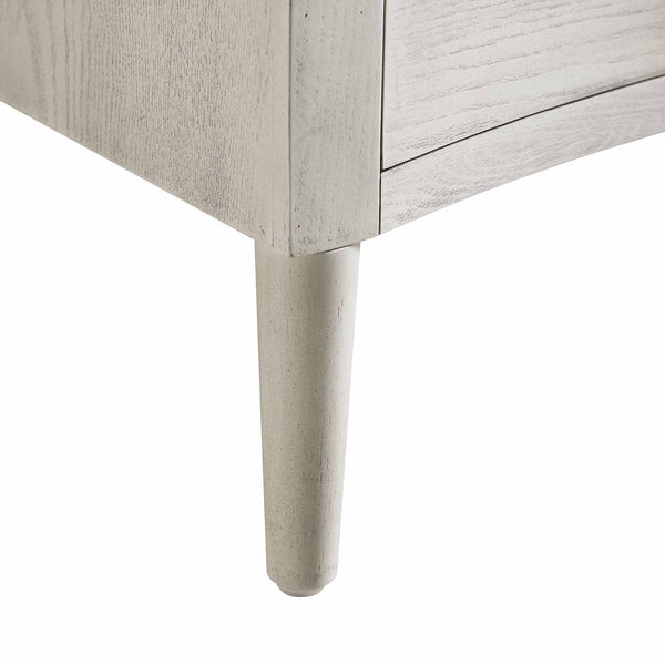 Thalia Concave 3 Drawer Bedside Table, Washed White