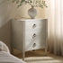 Thalia Concave 3 Drawer Bedside Table, Washed White - daals
