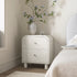 Maude 2 Drawer Bedside Table, Washed White Ash with Raffia - daals