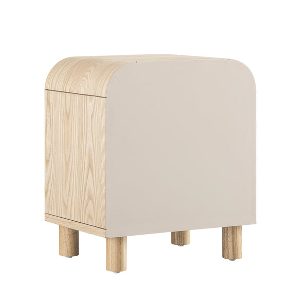 Maude 2 Drawer Bedside Table, Natural Ash
